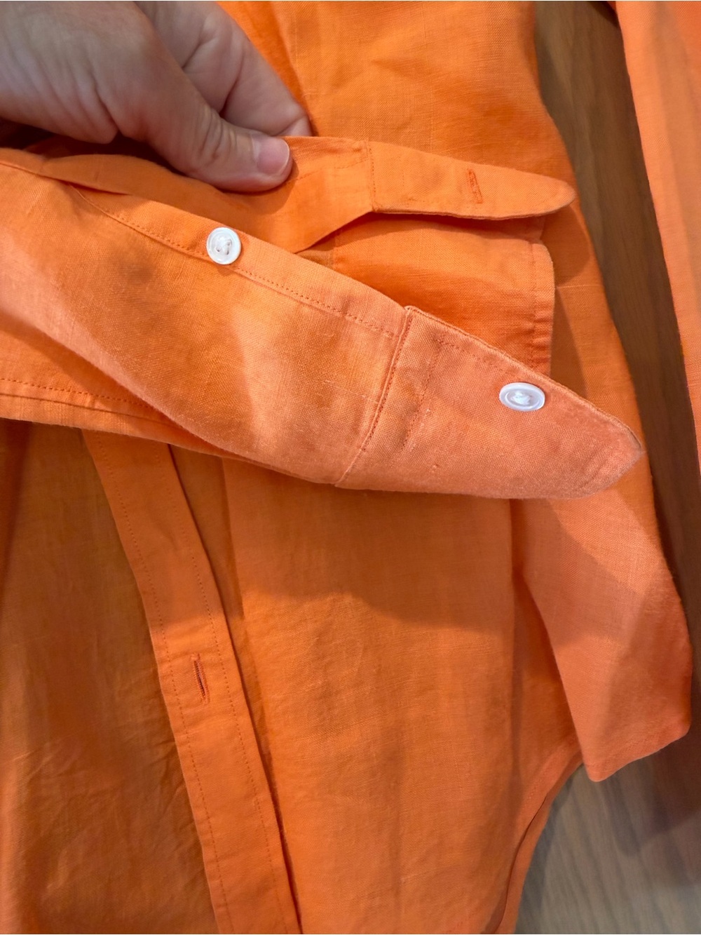 Ralph Lauren Blue Label Orange Button-Down Shirt Polo Pony Bamboo Slim Fit 4 - Picture 7 of 9